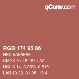 Código de color: RGB 174 95 86 | qconv.com