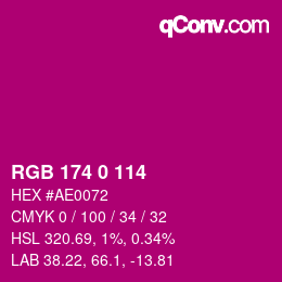 Code couleur: RGB 174 0 114 | qconv.com