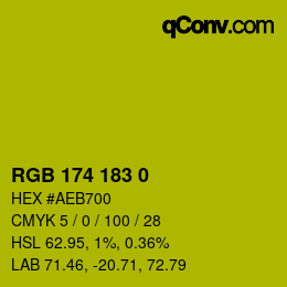 Code couleur: RGB 174 183 0 | qconv.com