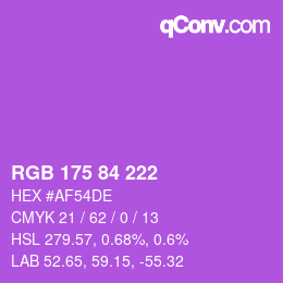 Color code: RGB 175 84 222 | qconv.com