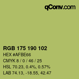 Farbcode: RGB 175 190 102 | qconv.com