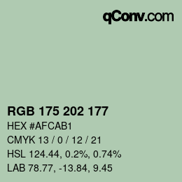 Farbcode: RGB 175 202 177 | qconv.com