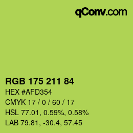 Color code: RGB 175 211 84 | qconv.com