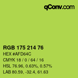 Farbcode: RGB 175 214 76 | qconv.com