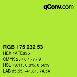 Código de color: RGB 175 232 53 | qconv.com