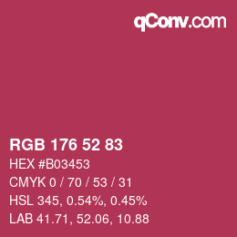 Code couleur: RGB 176 52 83 | qconv.com