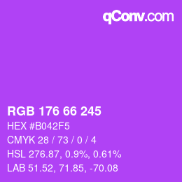 Farbcode: RGB 176 66 245 | qconv.com