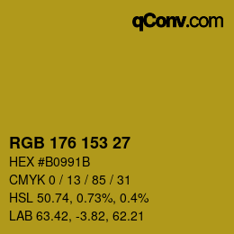 Color code: RGB 176 153 27 | qconv.com