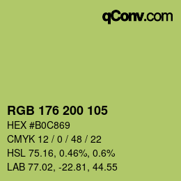 Code couleur: RGB 176 200 105 | qconv.com