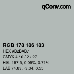 Farbcode: RGB 178 186 183 | qconv.com