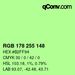 Código de color: RGB 178 255 148 | qconv.com