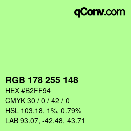 Código de color: RGB 178 255 148 | qconv.com