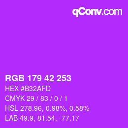 Código de color: RGB 179 42 253 | qconv.com