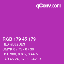 カラーコード: RGB 179 45 179 | qconv.com