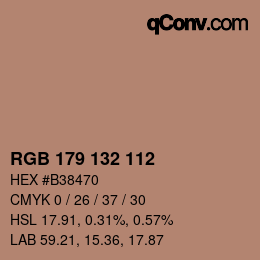 Color code: RGB 179 132 112 | qconv.com