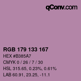 Código de color: RGB 179 133 167 | qconv.com