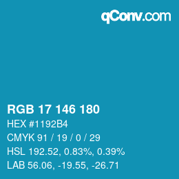 Código de color: RGB 17 146 180 | qconv.com