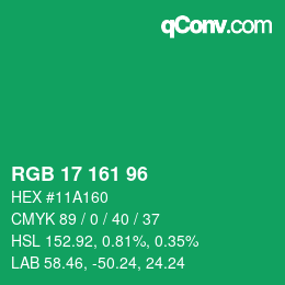 Color code: RGB 17 161 96 | qconv.com