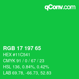 Código de color: RGB 17 197 65 | qconv.com