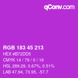 Farbcode: RGB 183 45 213 | qconv.com