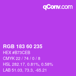 Farbcode: RGB 183 60 235 | qconv.com
