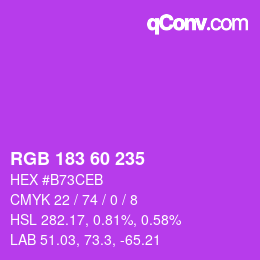 Farbcode: RGB 183 60 235 | qconv.com