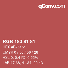 Color code: RGB 183 81 81 | qconv.com