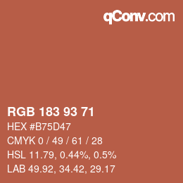 Code couleur: RGB 183 93 71 | qconv.com