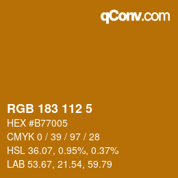 Código de color: RGB 183 112 5 | qconv.com