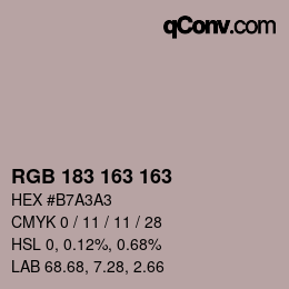 Color code: RGB 183 163 163 | qconv.com