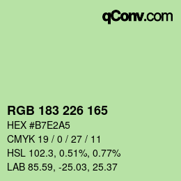 Farbcode: RGB 183 226 165 | qconv.com