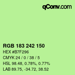 Farbcode: RGB 183 242 150 | qconv.com