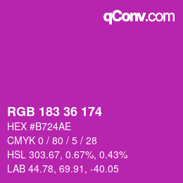 Code couleur: RGB 183 36 174 | qconv.com