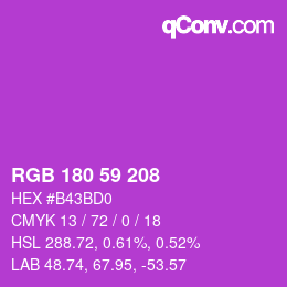 カラーコード: RGB 180 59 208 | qconv.com