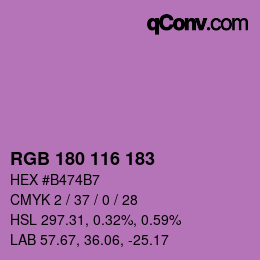 Código de color: RGB 180 116 183 | qconv.com