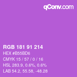 Code couleur: RGB 181 91 214 | qconv.com