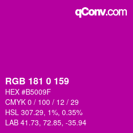 Color code: RGB 181 0 159 | qconv.com