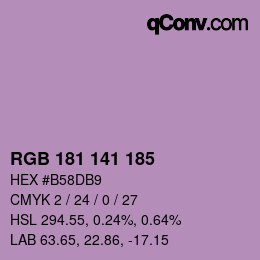 Código de color: RGB 181 141 185 | qconv.com