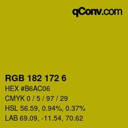 Farbcode: RGB 182 172 6 | qconv.com