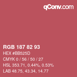 Color code: RGB 187 82 93 | qconv.com