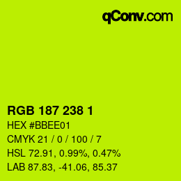 Color code: RGB 187 238 1 | qconv.com