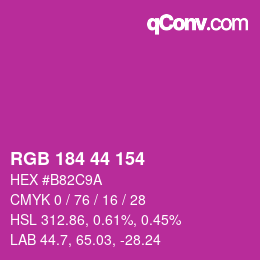 Color code: RGB 184 44 154 | qconv.com