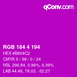 Farbcode: RGB 184 4 194 | qconv.com