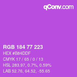 カラーコード: RGB 184 77 223 | qconv.com