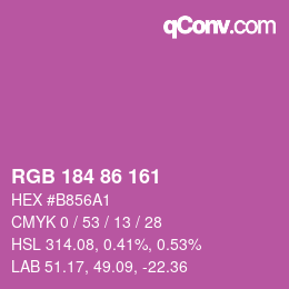 Color code: RGB 184 86 161 | qconv.com