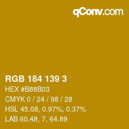 Código de color: RGB 184 139 3 | qconv.com