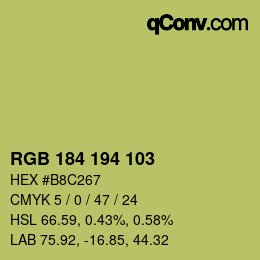 Color code: RGB 184 194 103 | qconv.com