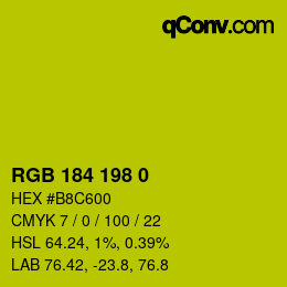 Farbcode: RGB 184 198 0 | qconv.com