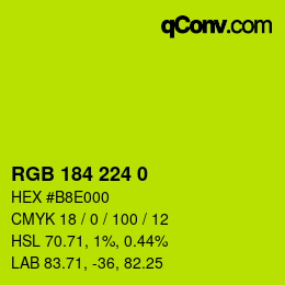 Code couleur: RGB 184 224 0 | qconv.com