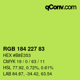 Farbcode: RGB 184 227 83 | qconv.com